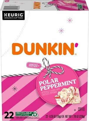 Dunkin' Donuts Polar Peppermint Medium Roast Coffee - Keurig K-Cup Pods - 22ct/7.76oz