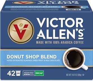 Victor Allen's Coffee Decaf Donut Shop Blend Single Serve Coffee Pods, 42 Ct