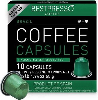 Bestpresso Coffee for Nespresso Original Machine 120 pods Genuine Espresso Brazil Blend Pods Compatible with Nespresso Original