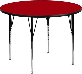 Lancaster Home 48'' Round Thermal Laminate Activity Table - Adjustable Legs