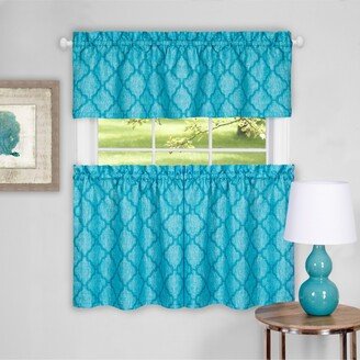 Colby Window Curtain Tier Pair and Valance Set, 58x24