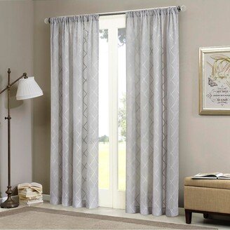 Gracie Mills 1-pc Irina Diamond Sheer Window Panel Curtain, Grey - 50x95