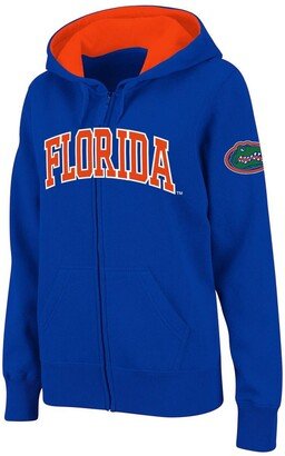 Women's Stadium Athletic Royal Florida Gators Arched Name Full-Zip Hoodie