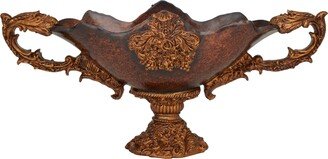 Studio 350 Dark Brown Polystone Traditional Decorative Bowl - 23 x 10 x 11