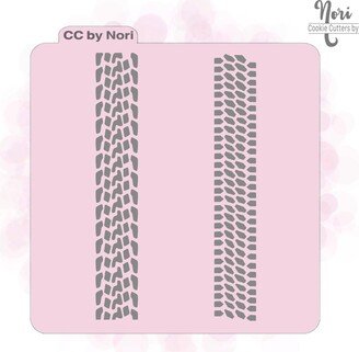 Tire Tracks Pattern Background Stencil - Cookie Cutters By Nori Cnp0059