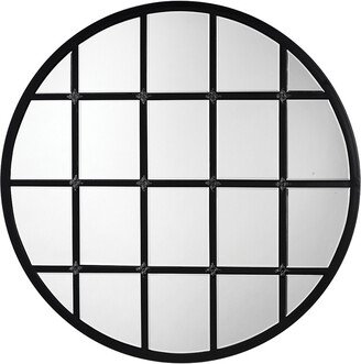 Round Metal Grid Mirror