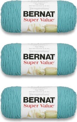 Bernat Super Value Aqua Yarn - 3 Pack of 198g/7oz - Acrylic - 4 Medium (Worsted) - 426 Yards - Knitting/Crochet