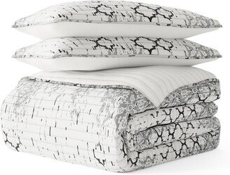 3-Piece Distressed Print Quilt Set - King