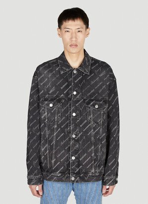 Large Fit Denim Jacket - Man Jackets Black L