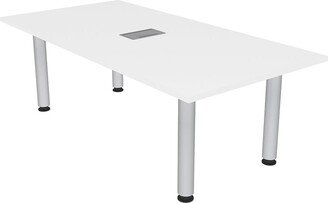 Skutchi Designs, Inc. 5 Foot Rectangular Conference Table Silver Post Legs Power And Data