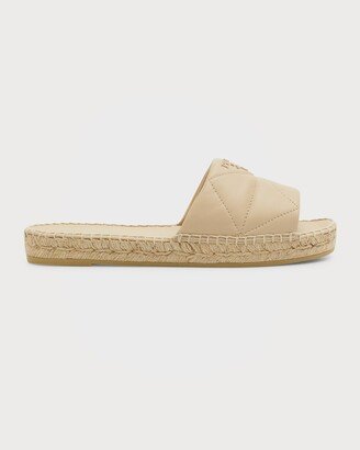 Quilted Lambskin Espadrille Slide Sandals