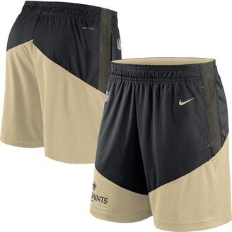 Men's Black, Gold New Orleans Saints Primary Lockup Performance Shorts - Black, Gold