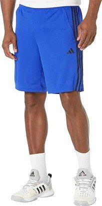 Training Essentials Pique 3-Stripes Training Shorts (Lucid Blue/Black) Men's Clothing