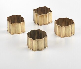 Saro Lifestyle Napkin Holder Rings With Round Classic Design (Set of 4), Gold