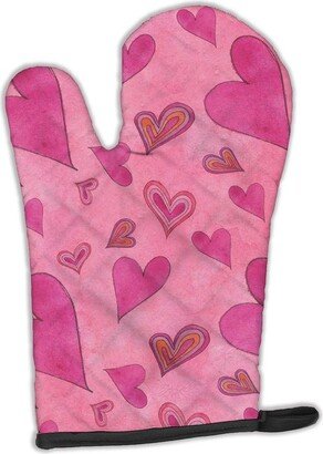 Watercolor Love and Hearts Oven Mitt