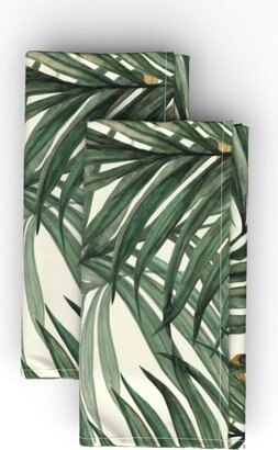 Cloth Napkins: Palm Leaves King Pineapple Cloth Napkin, Longleaf Sateen Grand, Green