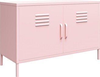 Novogratz Wide 2 Door Cache Metal Locker Cabinet Pink