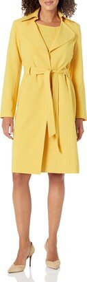 Women's Crepe Belted Trench Jacket & Sheath Dress Suit