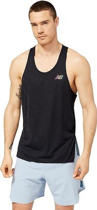 Q Speed Jacquard Singlet (Black) Men's Clothing