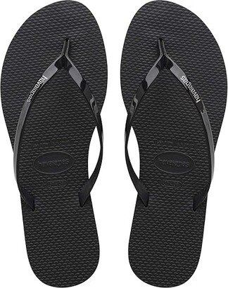 You Metallic Flip Flop Sandal (Black) Women's Sandals