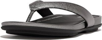 Gracie Leather Flip-Flops (Classic Pewter Mix) Women's Shoes