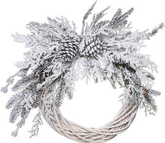 Artificial 22In Multicolored Harvest Autumn Snow Wreath