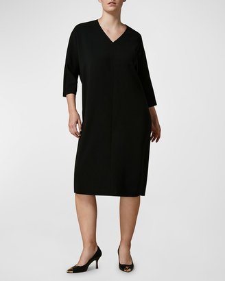 Plus Size Dorothy 3/4-Sleeve V-Neck Midi Dress