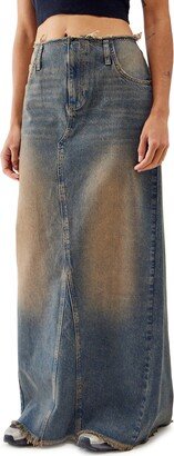 Frankie Overdye Denim Maxi Skirt