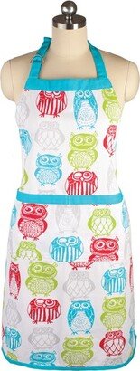 Cooking Apron Happy Owls White/Aqua - Mu Kitchen