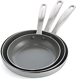 3 Piece Stainless Steel Frypan Set