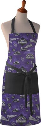 Colorado Rockies Prints Cotton Apron - Kitchen Cooking Bbq Full & Half Customizable Homemade Large Pocket