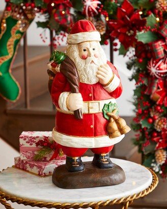 Carved Santa with Sack of Gifts Figurine