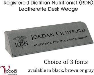 Registered Dietitian Nutritionist | Rdn Personalized Desk Name Plate Leatherette Wedge