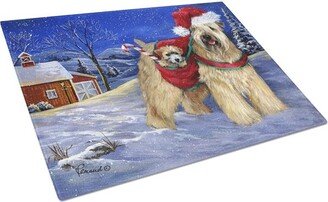 PPP3275LCB Wheaten Terrier Christmas Glass Cutting Board