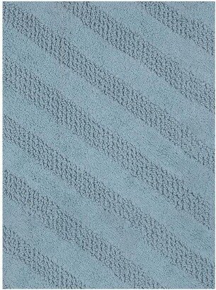 Unique Stripe Honeycomb Sculptured Bath Rug Made Soft Plush Cotton Is Super Soft The Touch 17 X 24 Light Blue