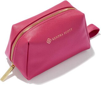 Small Cosmetic Zip Case in Hot Pink