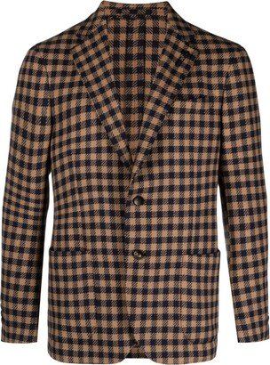 Checkered Single-Breasted Blazer-AA