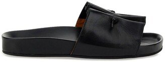 Ruched Slip-On Sandals-AA