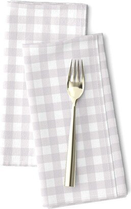 Neutral Gray Plaid Dinner Napkins | Set Of 2 - Soft Gingham Check By Creativeinchi Small Scale Cloth Spoonflower