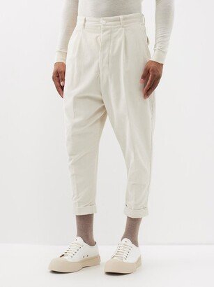 Cropped Cotton-corduroy Tapered Trousers-AA