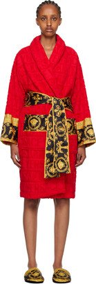 Red 'I Heart Baroque' Robe-AA