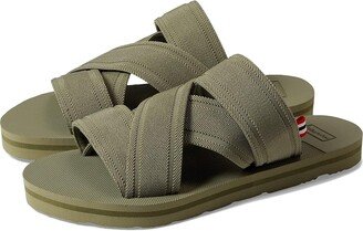 Elastic Crossover Slide (Lichen Green) Women's Shoes