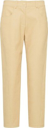 Contrast Stitched Cropped Trousers