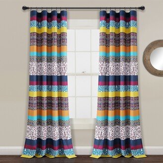 Boho Stripe Window Curtain Panel Pair