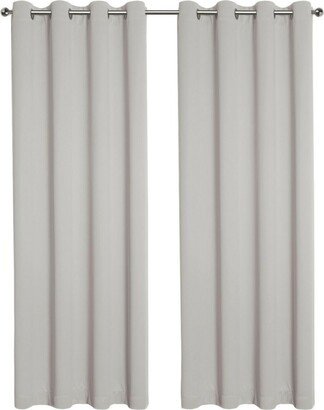 Kate Aurora Hotel Living 2 Pack 100% Blackout Grommet Top Ivory Beige Curtain Panels