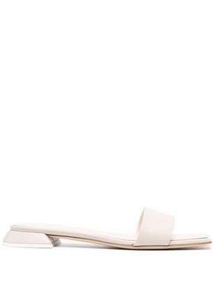 3juin Square-Toe Leather Slides