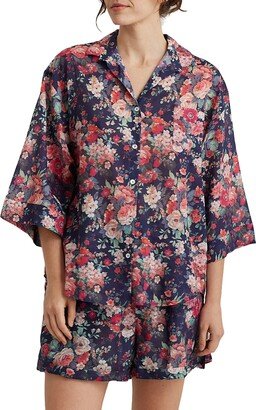 Grace Floral Print Cotton Voile Pajama Shirt