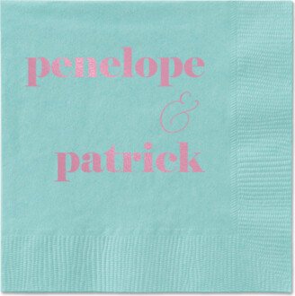 Wedding Napkins: Winsome Wanderlust Napkin, Pink, Aqua