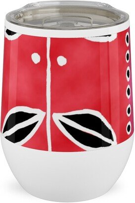 Travel Mugs: Ribbons Stainless Steel Travel Tumbler, 12Oz, Red