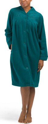 TJMAXX Micro Fleece Short Solid Snap Robe For Women